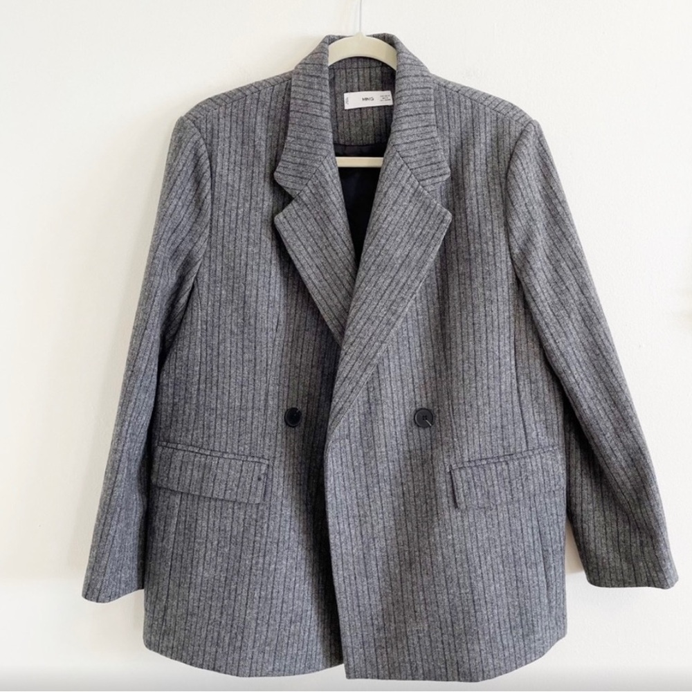Gray Pinstripe Blazer